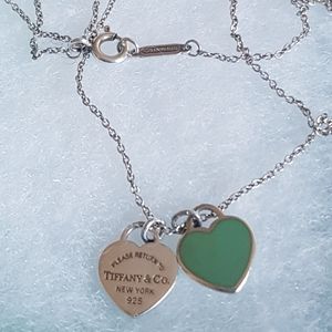 Authentic T&Co. Mini Double Hearts Necklace